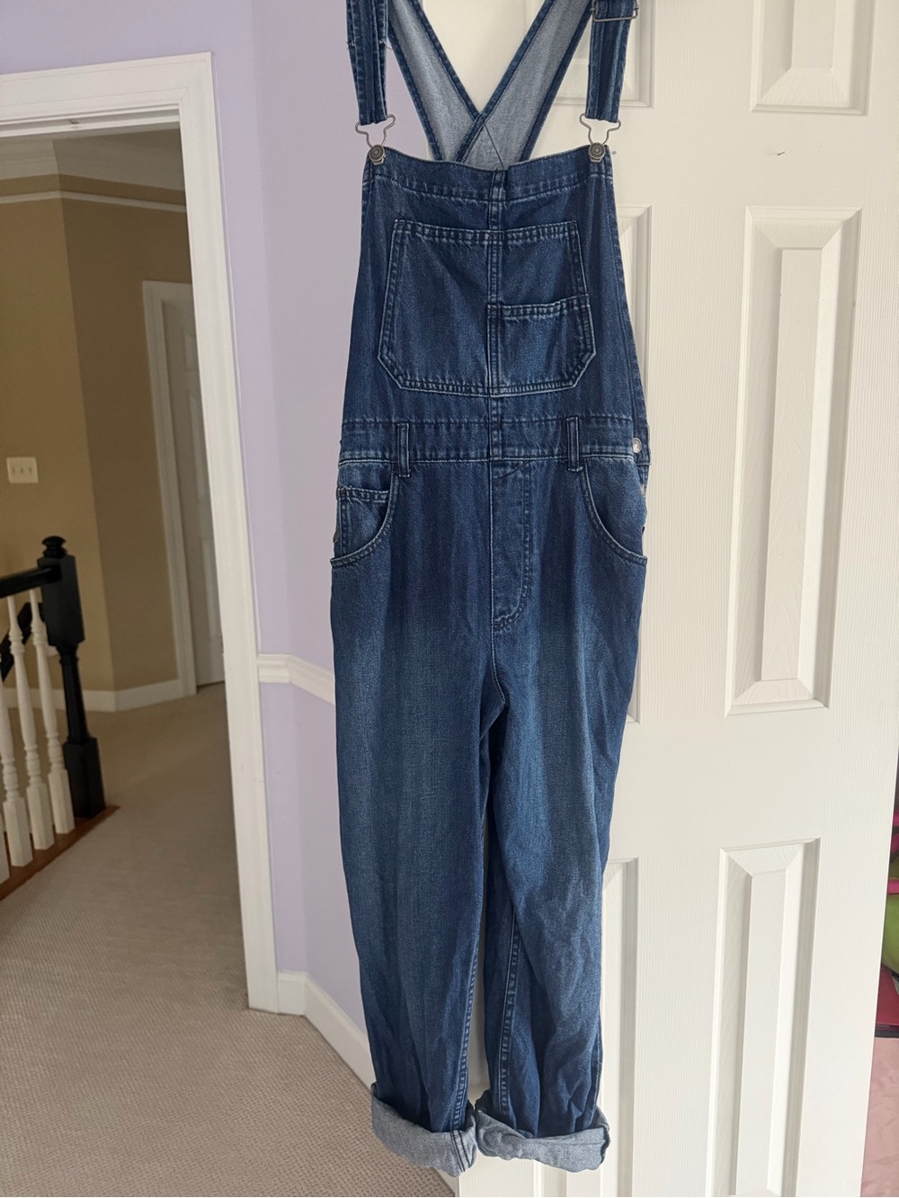 We The Free Dark Blue Denim Overalls Jumpsuit